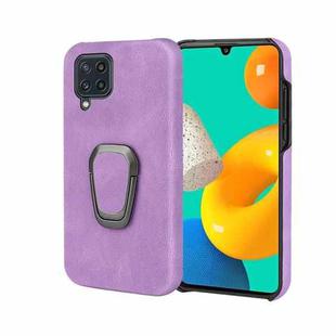 Ring Holder PU Phone Case For Samsung Galaxy M32(Purple)