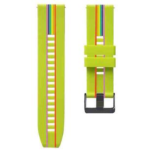 For Huawei Watch GT Runner Rainbow Silicone Watch Band (Limes)