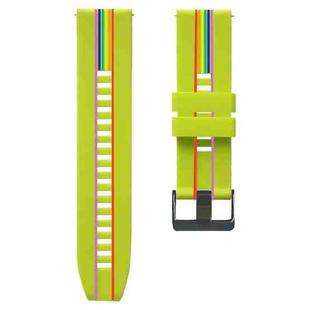For Huawei Watch 3 Pro Rainbow Silicone Watch Band (Limes)