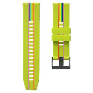 For Huawei Watch GT Rainbow Silicone Watch Band (Limes)