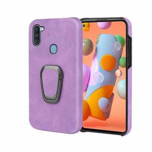 Ring Holder PU Phone Case For Samsung Galaxy A11 / M11(Purple)
