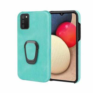 Ring Holder PU Phone Case For Samsung Galaxy A02s 166mm(Mint Green)