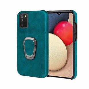 Ring Holder PU Phone Case For Samsung Galaxy A02s 166mm(Cyan)