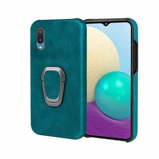 Ring Holder PU Phone Case For Samsung Galaxy A02 / M02(Cyan)