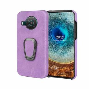 For Nokia X10 / X20 Ring Holder PU Phone Case(Purple)