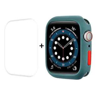 ENKAY  TPU Case  + Full Coverage PET Screen Protector For Apple Watch Series 8 / 7 45mm(Green)