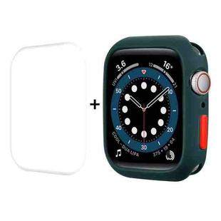 ENKAY  TPU Case  + Full Coverage PET Screen Protector For Apple Watch Series 8 / 7 45mm(Deep Green)