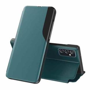 For Samsung Galaxy A53 5G Side Display Flip Leather Phone Case with Holder(Green)
