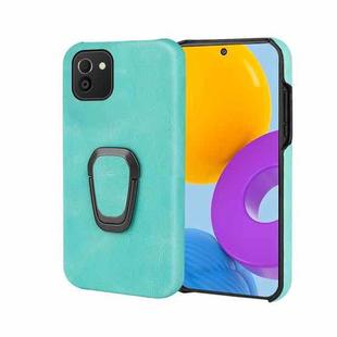 Ring Holder PU Phone Case For Samsung Galaxy A03 164mm(Mint Green)