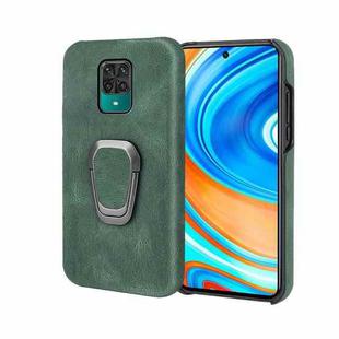 Ring Holder PU Phone Case For Xiaomi Redmi Note 9 Pro / Note 9S / Note 9 Pro Max / Poco M2 Pro(Dark Green)