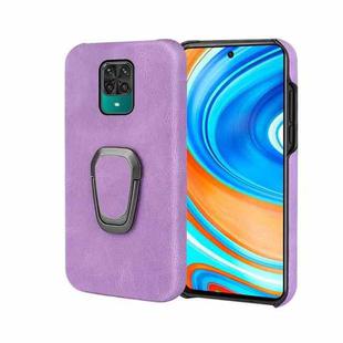 Ring Holder PU Phone Case For Xiaomi Redmi Note 9 Pro / Note 9S / Note 9 Pro Max / Poco M2 Pro(Purple)