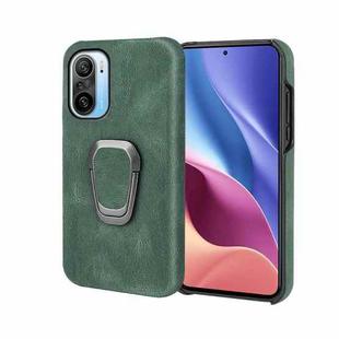 Ring Holder PU Phone Case For Xiaomi Redmi K40 / K40 Pro / K40 Pro+ / Poco F3 / Mi 11i / Mi 11X Pro / Mi 11X(Dark Green)