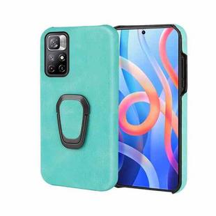 Ring Holder PU Phone Case For Xiaomi Redmi Note 11 4G(Mint Green)