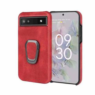 For Google Pixel 6a Ring Holder PU Phone Case(Red)