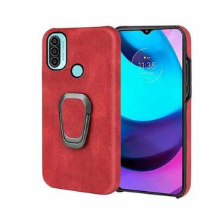 For Motorola Moto E20 / E30 / E40 Ring Holder PU Phone Case(Red)