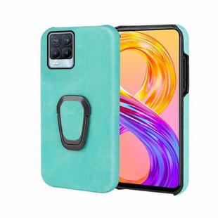 Ring Holder PU Phone Case For OPPO Realme 8 / 8 Pro(Mint Green)