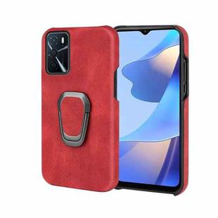 Ring Holder PU Phone Case For OPPO A16 / A16S / A54S(Red)