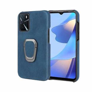 Ring Holder PU Phone Case For OPPO A16 / A16S / A54S(Blue)