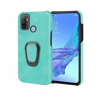 Ring Holder PU Phone Case For OPPO A53 2020 / A32 2020(Mint Green)