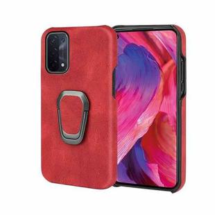 Ring Holder PU Phone Case For OPPO A54 5G / A93 5G / A74 5G(Red)