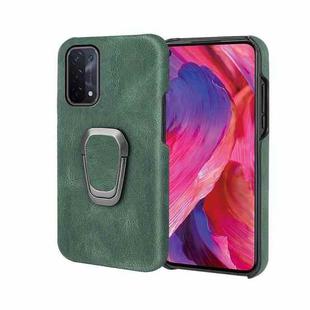 Ring Holder PU Phone Case For OPPO A54 5G / A93 5G / A74 5G(Dark Green)