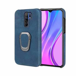 Ring Holder PU Phone Case For Xiaomi Redmi 9 / Redmi 9 Prime / Poco M2(Blue)