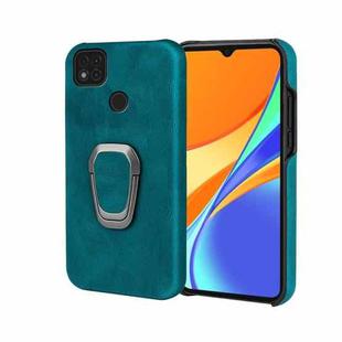 Ring Holder PU Phone Case For Xiaomi Redmi 9C / Redmi 9 India / Redmi 9C NFC / Poco C3(Cyan)