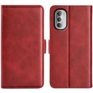 For Motorola Moto G51 5G Dual-side Magnetic Buckle Leather Phone Case(Red)