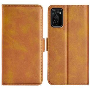 For OPPO A55S 5G Dual-side Magnetic Flip Leather Case(Yellow)
