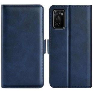 For OPPO A55S 5G Dual-side Magnetic Flip Leather Case(Dark Blue)