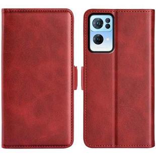 For OPPO Reno7 Pro 5G Dual-side Magnetic Flip Leather Case(Red)