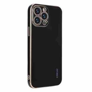 ENKAY Plated Gold Edge TPU Case for iPhone 13 Pro(Black)