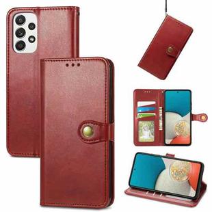 For Samsung Galaxy A53 5G Solid Color Leather Buckle Phone Case(Red)