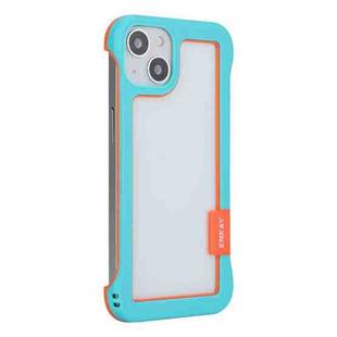 For iPhone 13 ENKAY Frameless Hollow Shockproof PC Case(Blue)