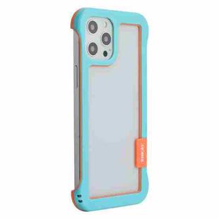 For iPhone 12 / 12 Pro ENKAY Frameless Hollow Shockproof PC Case(Blue)