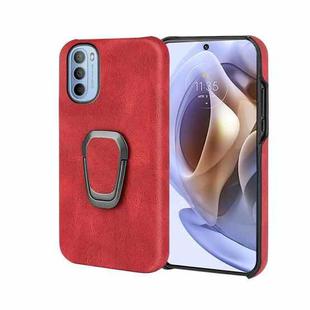 For Motorola Moto G31 / G41 Ring Holder PU Phone Case(Red)