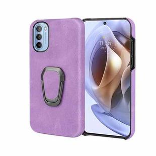For Motorola Moto G31 / G41 Ring Holder PU Phone Case(Purple)