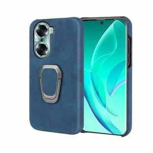 For Honor 60 Ring Holder PU Phone Case(Blue)