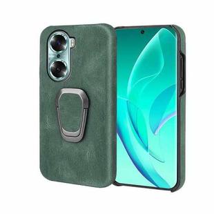 For Honor 60 Ring Holder PU Phone Case(Dark Green)