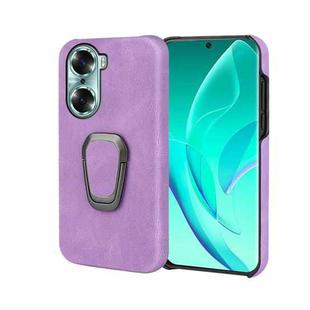 For Honor 60 Ring Holder PU Phone Case(Purple)