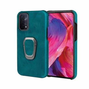 Ring Holder PU Phone Case For OPPO A54 5G / A93 5G / A74 5G(Cyan)