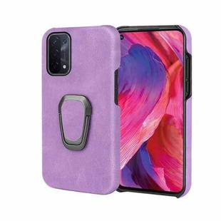 Ring Holder PU Phone Case For OPPO A54 5G / A93 5G / A74 5G(Purple)