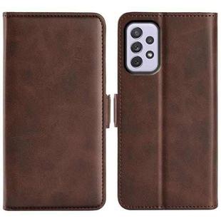 For Samsung Galaxy A73 5G Dual-side Magnetic Buckle Leather Case(Brown)