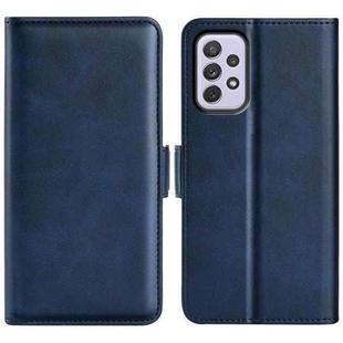 For Samsung Galaxy A73 5G Dual-side Magnetic Buckle Leather Case(Dark Blue)