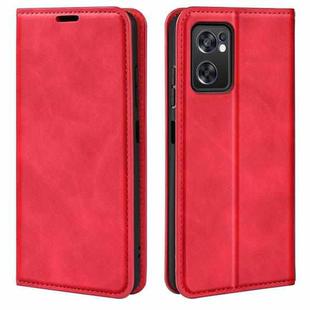 For OPPO Reno7 SE 5G Retro-skin Magnetic Suction Leather Case(Red)