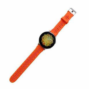 For Samsung Galaxy Watch4 44mm Silicone Hollowed-Out Printed Watch Band(Orange)