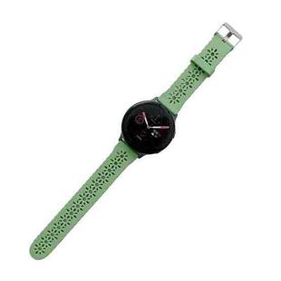 For Samsung Galaxy Watch4 40mm Silicone Hollowed-Out Printed Watch Band(Grass Green)