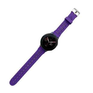For Samsung Galaxy Watch4 40mm Silicone Hollowed-Out Printed Watch Band(Purple)