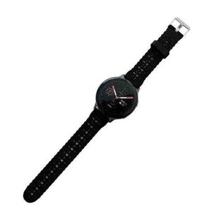For Samsung Galaxy Watch4 Classic 46mm Silicone Hollowed-Out Printed Watch Band(Black)