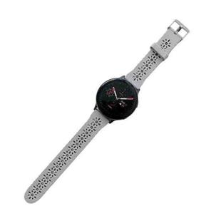 For Samsung Galaxy Watch Active2 44mm Silicone Hollowed-Out Printed Watch Band(Ceramic Ash)